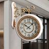 Double-sided Wall Clock Creative Living Room Clock Retro Corner Rotation Wall Watch Entrance Hall Hang Decorative Ornaments