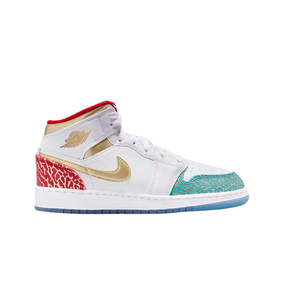 

(gs) Jordan 1 Mid Sneaker School White Metallic Gold 245(6.5Y)