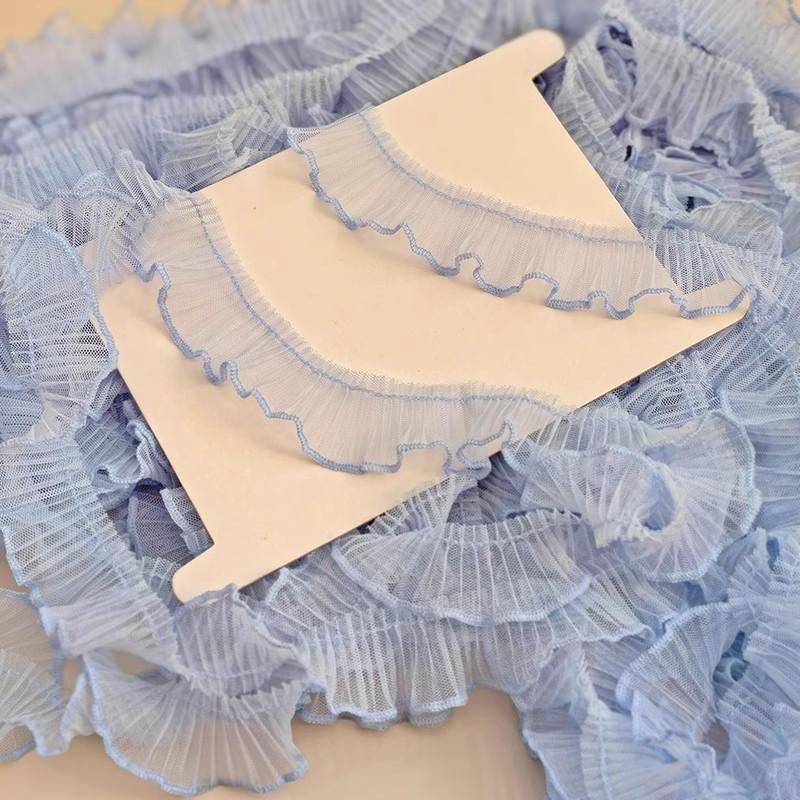 Fine Pleated 8-color Ruffled Lace DIY Children's Wear Collar Cuff Hand Doll Clothes Making Hat Home Textile Trim Sewing Material
