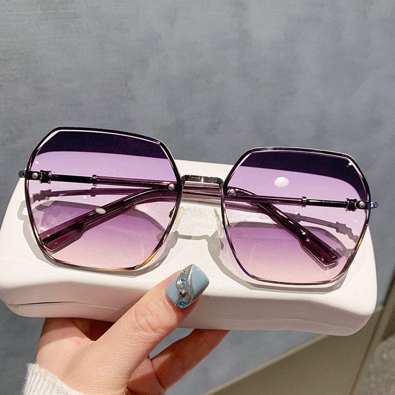 Sunglasses Women'S High-End Sunglasses Women'S Summer Uv Protection Big Face Thin Fashion Sunglasses