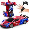 Tecnock RC Robot Gesture Birthday Gift for Boys Car, Kids' Toy, Transforming, Control, 360° Rotation, (Red)