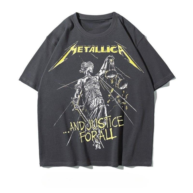 

Рок Мета Американский Инс Тяжелый Хлопок С Коротким Рукавом С Принтом Футболка с Коротким Рукавом Мужская Мода Тренд Бренд 4XL