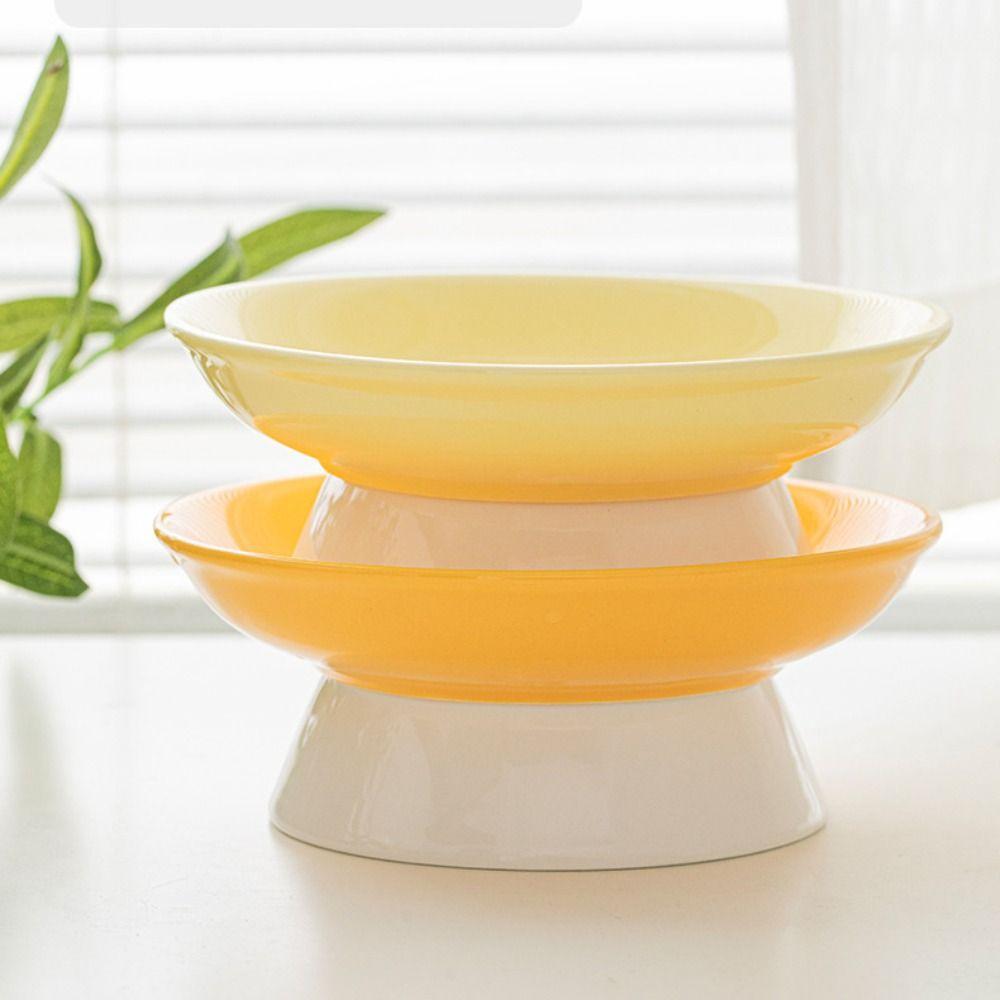 Ceramic Cat Bowl Cute Dog Food Feeding Basin Creative Pet High Foot Bowl Water Container