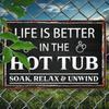 Vintage Humorous Hot Tub Metal Art Plaque Home Decor Spa Relaxation Gift
