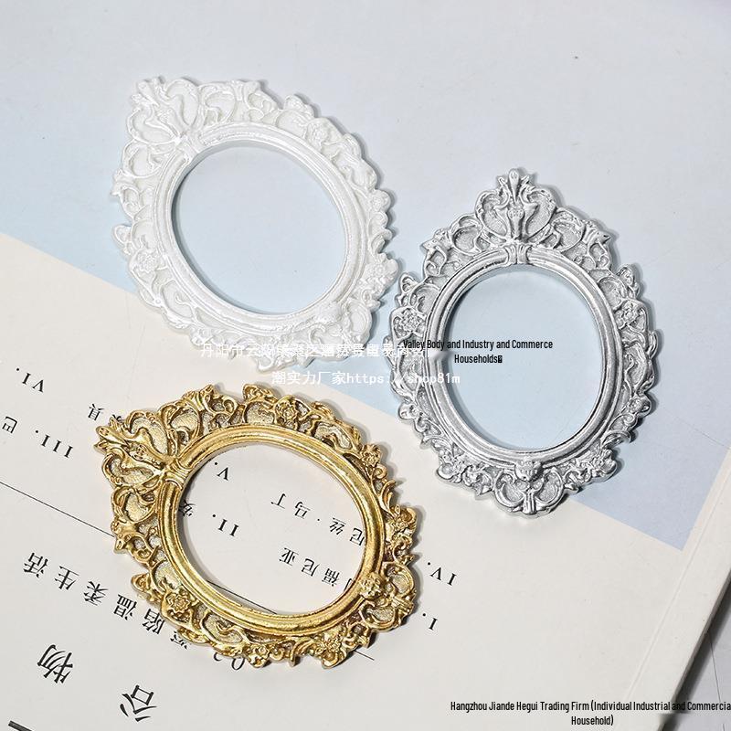 Retro Cream Glue Epoxy Resin Miniature Photo Frame DIY Dollhouse Accessories