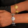 Stainless Stain Flower Jewelry Sets For Women 18K Gold Plated Chrysanthemum Necklace Bracelet Set Wedding Party Jewelry Gifts