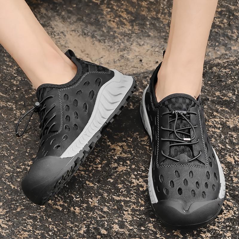 Large size men's casual hole shoes new outdoor versatile breathable mesh men's shoes