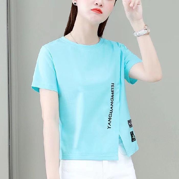 2026 Trendy Women s Slim Fit Short Sleeve T-Shirt - Korean Summer Design M синий