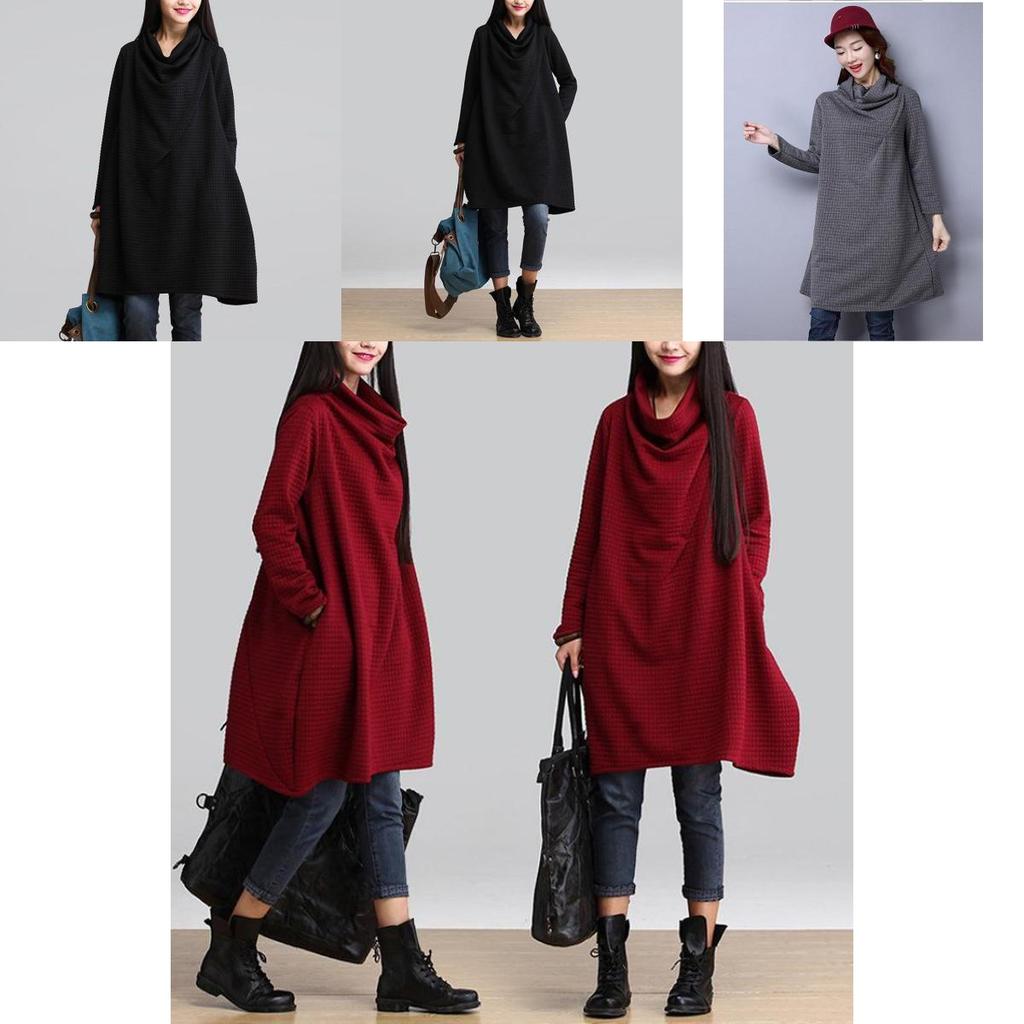 Premium Quality Women's Fashion Casual Elegant Solid Color Long-sleeved Dress Ideal For Every Occasion