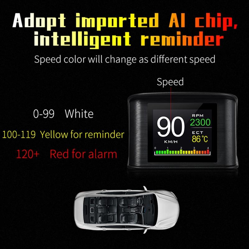 OBD  for  Gauge Car HUD for Head Up Display for W/ Adjustable Bracket Head-up Display Intelligent LCD Instrument