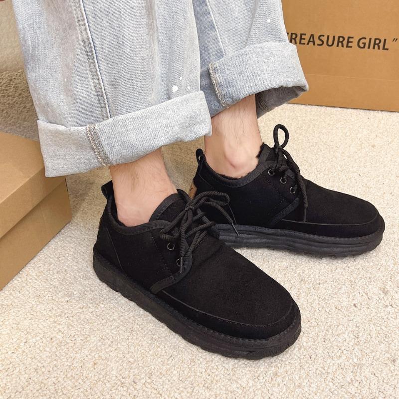 New winter snow boots men's outdoor piled thickened non-slip, snow-proof and warm trend dad big cotton shoes