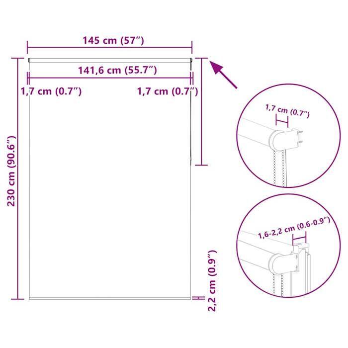 VidaXL Store enrouleur occultant largeur du tissu 141,6 cm polyester 4010955