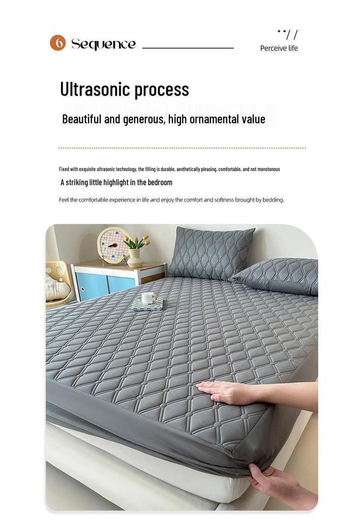 Waterproof Solid Color Fitted Mattress Protector Cover