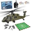Razordon WL K170 Blackhawk RC Helicopter, 2.4G 4CH Flybarless 6-Axis Gyroscope High-Altitude Hovering RC Military Helicopter with Display Stand and Ap