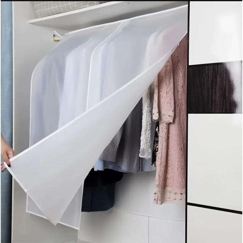 Semi‑Transparent Clothes Dust Cover - Hanging Garment Bag for Closet Storage of Coats & Suits