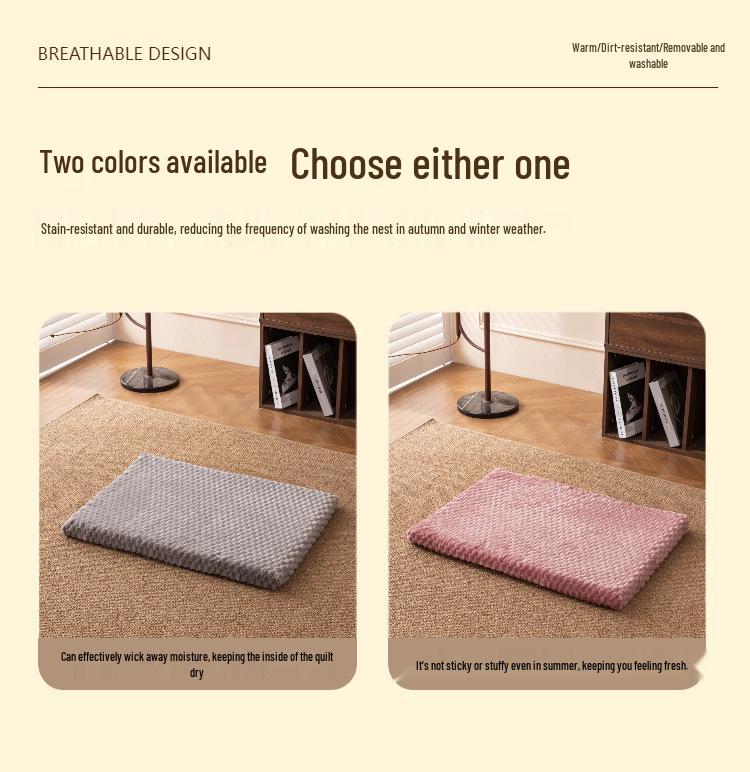 Plush Winter Pet Bed: Thickened Sponge Cushion, Removable & Washable for Cats and Dogs
