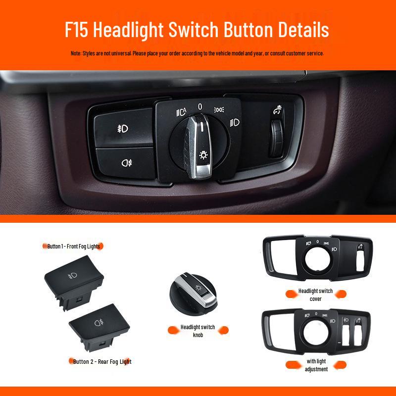 BMW X5/X6 Headlight Switch Button Cover Plate F15/F16 X5M Light Control Knob