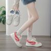 New Retro Gray-red Splicing Bread Shoes Women's Ins High-value Campus Style Versatile Board Shoes Casual Women's Models