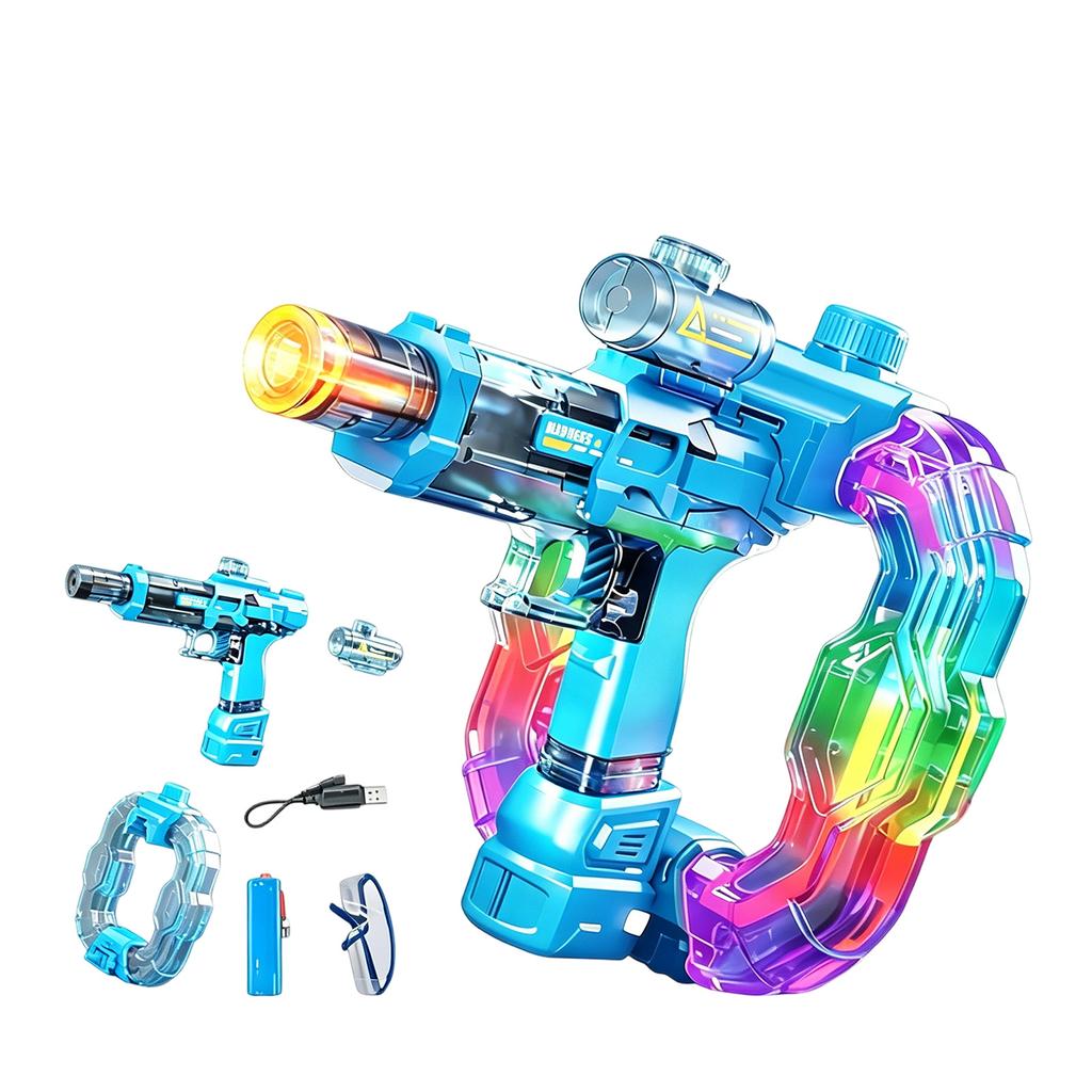Outdoor Kids Water Gun Toy with Light and Sound Effects Rechargeable Water Blaster for Summer Play and Water Activities Safe Durable Design