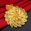 Gold Color Necklace Female Sunflower Hollow Pendant Fashion Retro Upscale Temperament.