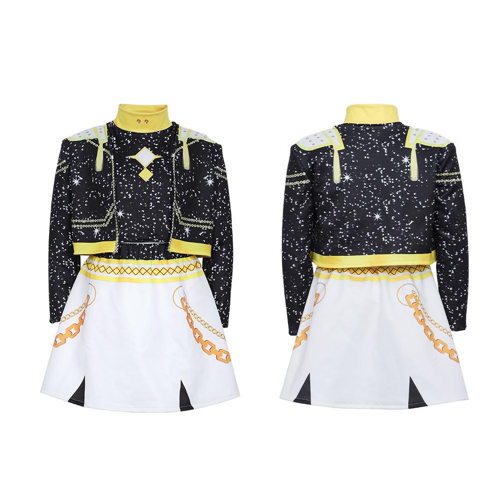 Girls Kids K-POP Singer Stage Rumi Zoey Mira Printing Outfit Halloween Cosplay Costume for Carnival Party Pretend Game Role Playing Dress Up Suit