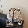 Slack Backpack Bag Women's New Spring and Summer Versatile Canvas Shoulder Messenger Bag Portable Bucket Bag