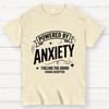 Powered By Anxiety Art Print Cotton Summer Casual Cool Loose T-Shirt