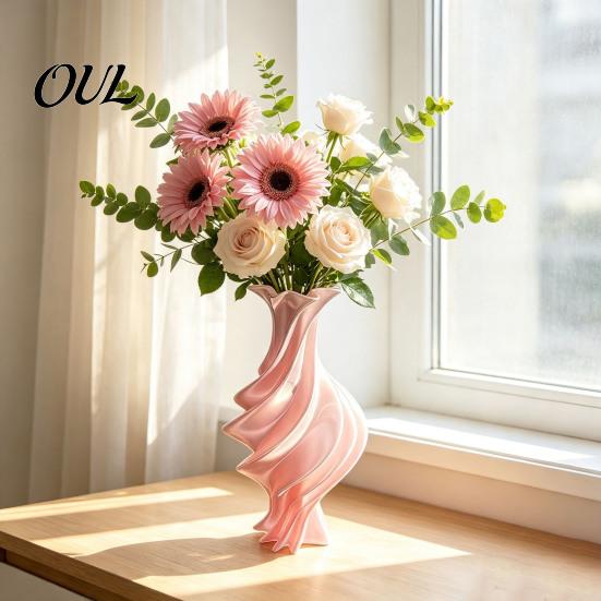 Living Room Table Ornament Modern Twisted Flower Vase, 3D Printed Decorative Sophisticated Office Desk Decor Artistic Centerpiece Vase for Flowers,