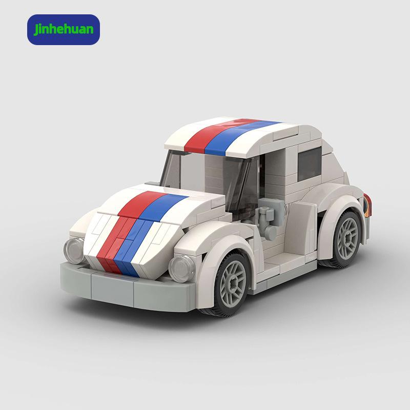 Nostalgic Mini White Colorful Classic Technical Vintage Car Building Blocks for Girls Toys Building Block Sets Car