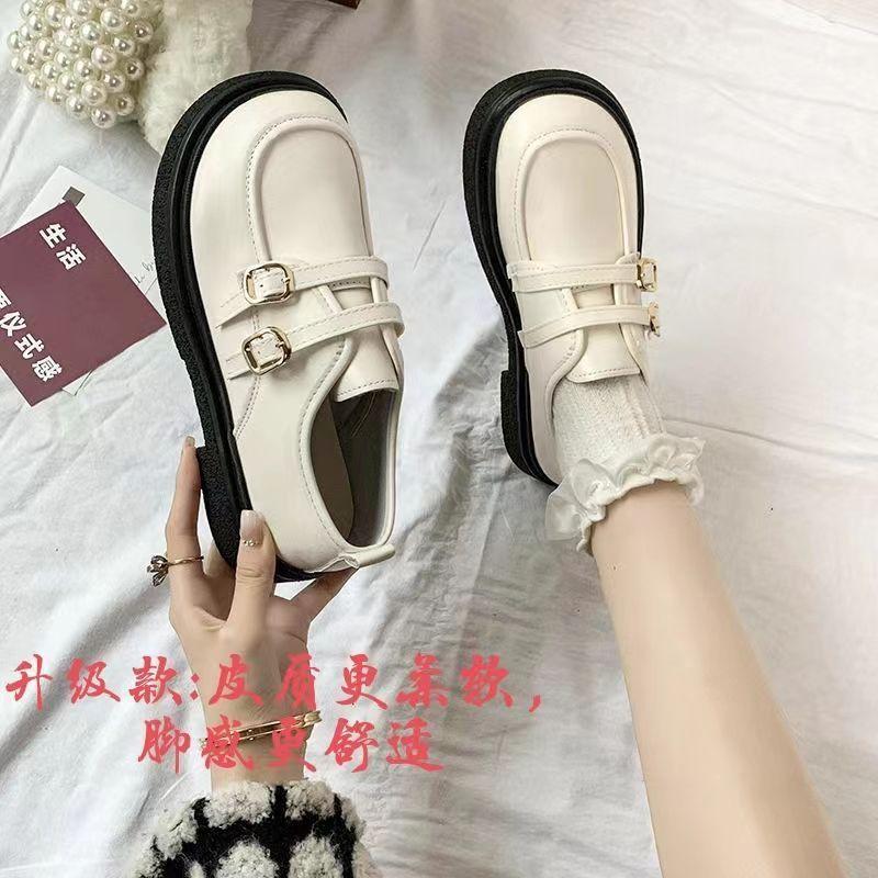 

Маленькие кожаные туфли женские новинка 2025 года весна-осень японская корейская версия универсальные ретро британский стиль мягкие кожаные одинарные туфли на плоской подошве 35