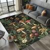 Dark Retro Cottagecore Mushroom Plant Area Rug Non Slip Floor Mat for Living Room Bedroom Whimsical Forest Home Decor