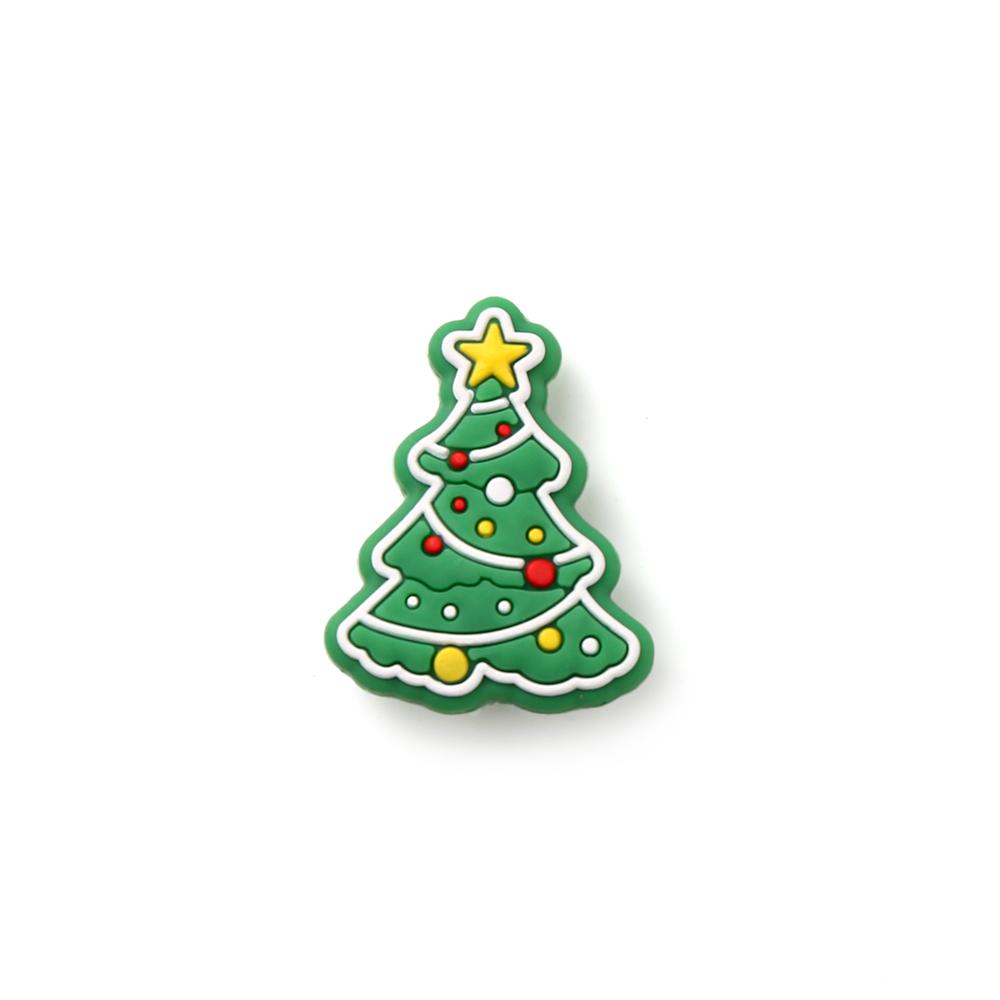 10pcs Cartoon Christmas Tree Silicone Teether Toy For Jewelry Making DIY Pacifier chain Clips Teether Beads Christmas Gifts