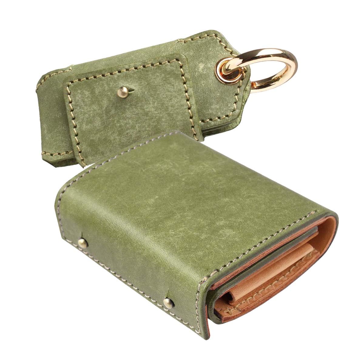 

шкіряний компактний справжній італійський набір гаманців для монет [Days Art] Гаманець у формі книги, мульти-ключниця, подарунок, гаманець, гаманець, чоловічий, жіночий, унісекс, шкіряний, оливковий