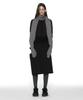 Partimento Woman Asymmetric Drape Panel Midi Skirt_Black