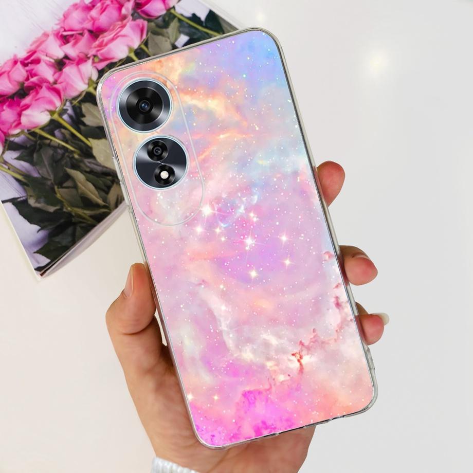 For OPPO A60 Case CPH2631 Phone Coque Transparent Slim Soft Silicone Back Cover oppoA60 A 60 Funda Flower Butterfly Love Heart