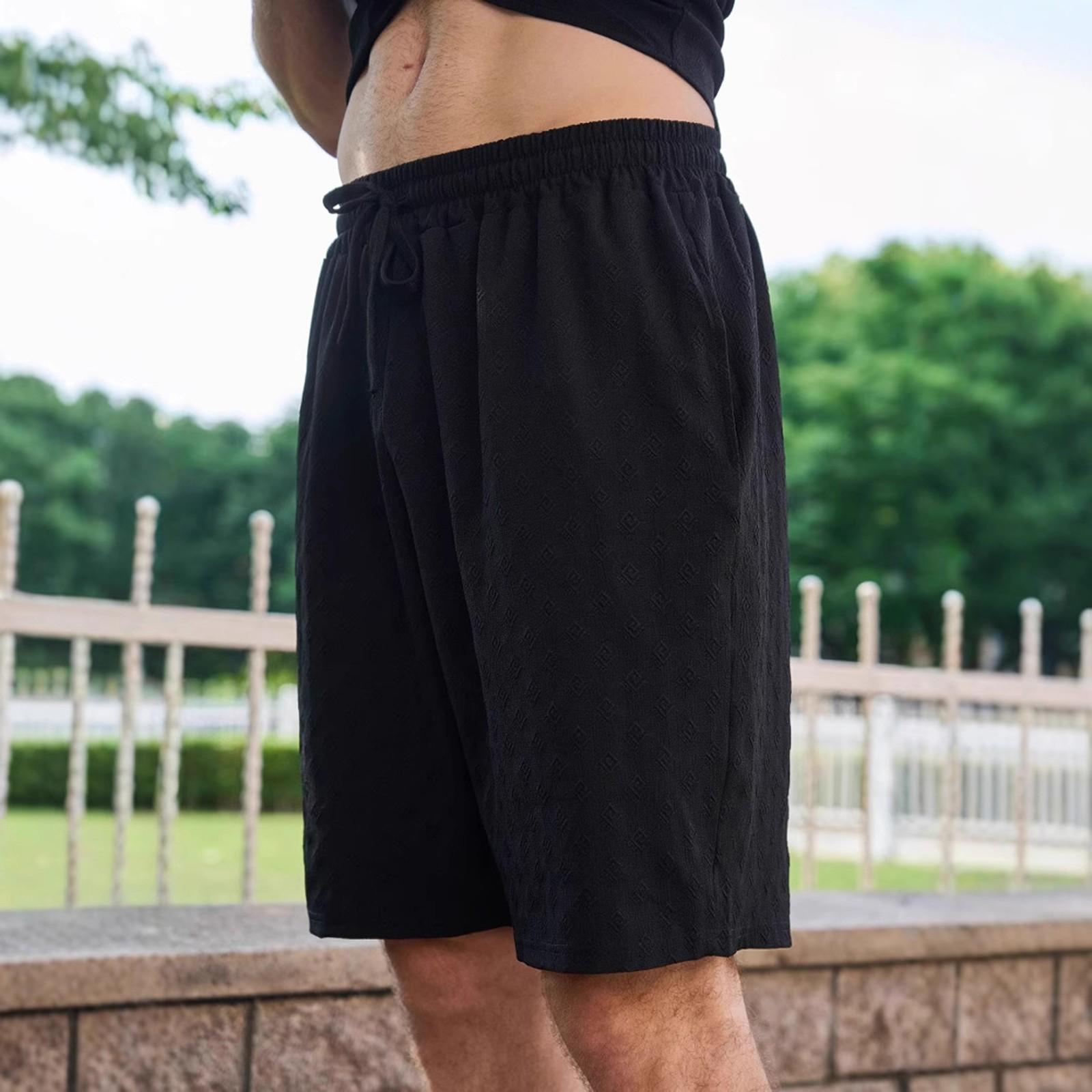 

Мужские свободные шорты на шнурке длиной пять дюймов и мужские повседневные брюки L чёрный