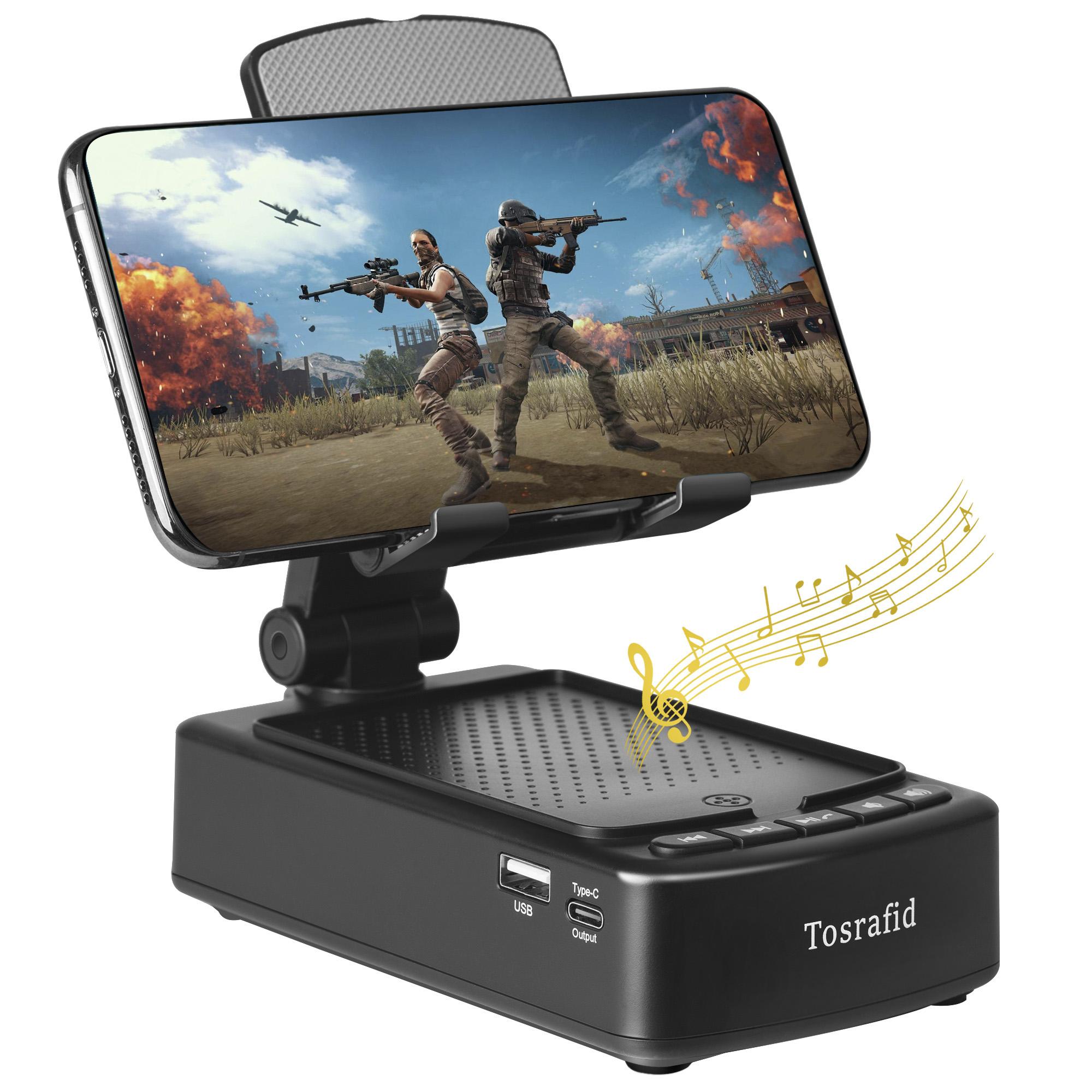 

F28 3-in-1 Cell Phone Stand Foldable Holder Phone Power Bank with Wireless Bluetooth-compatible Speaker A