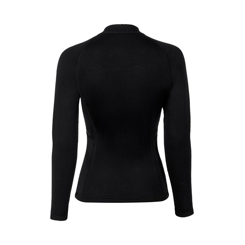 Dam Neopren Våtdräkt Jacka Långärmad Dragkedja Design 3 mm Tjock Stretch Topp Vattensporter