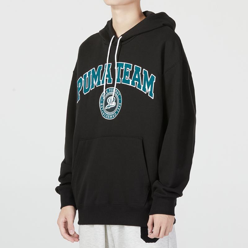 Puma Winterized Series Pullover Hoodie With Brand Logo Print Men Tops Black 539274-01