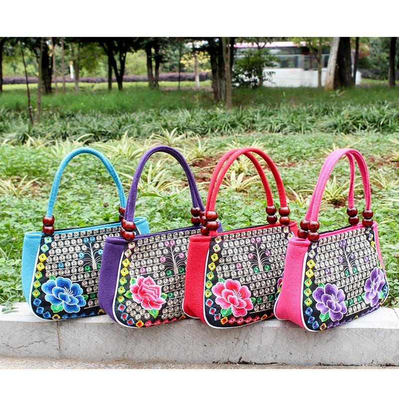 Intricately Designed Embroidered Fashion Yunnan Handbag In National Style For Women