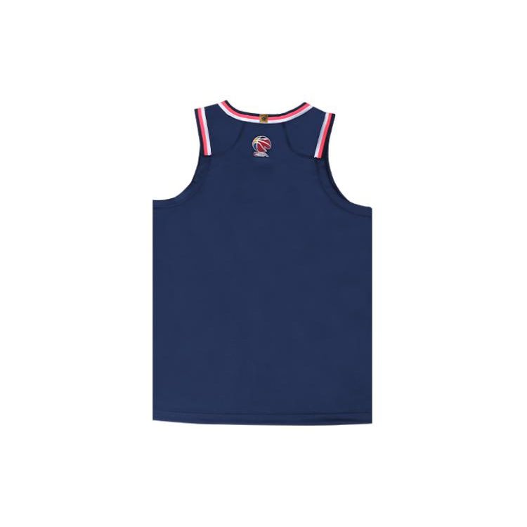 Li Ning CBA Series Professional Basketball Color Block Round Neck Sleeveless Jersey Classic Edition Men Jersey Blue AAYT829-2