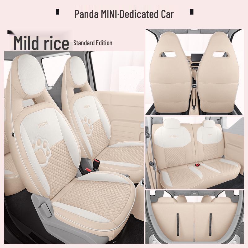 Panda Mini Linen Full Coverage Car Seat Cushion for All Seasons