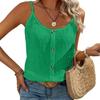 Women Sleeveless Round Neck Button Decor Casual Tank Top Lightweight Relaxed Fit Vest Blouse for Daily Wear