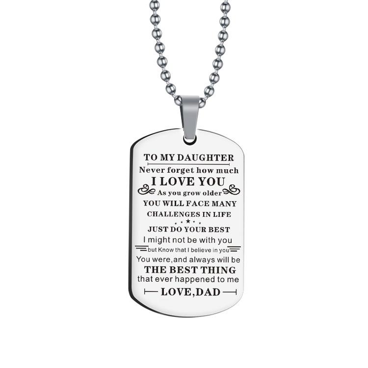 2023 New Fashion Jewelry Stainless Steel Military Tag Keychain Necklace Personalizable