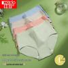 Hongdou Women's Mid-Rise Antibacterial Cotton Briefs (4-Pack)