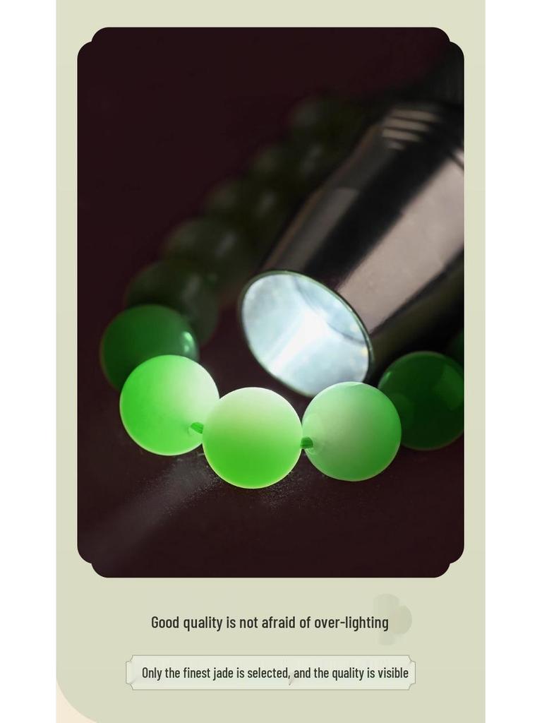 Hetian Jade Millet Bead Necklace - 4mm Jasper Beaded Green Jade Choker Clavicle Chain