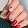 24Pcs Brown Floral Long Ballet Press On Nails Detachable Full Cover False Nail Tips Manicure