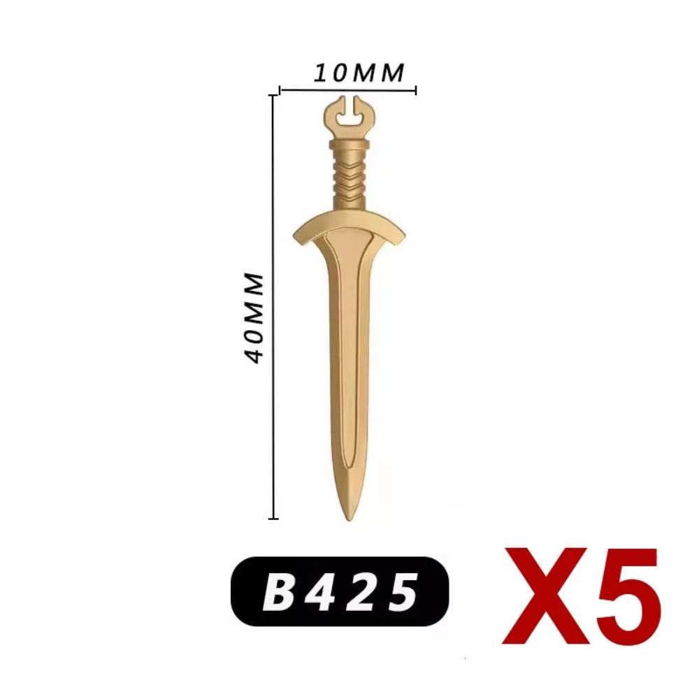 Military Medieval Building Blocks Soldier Warrior Waffen Accessories Sword Battle Axe Hero Villain Series Double-edged Sword Toy
