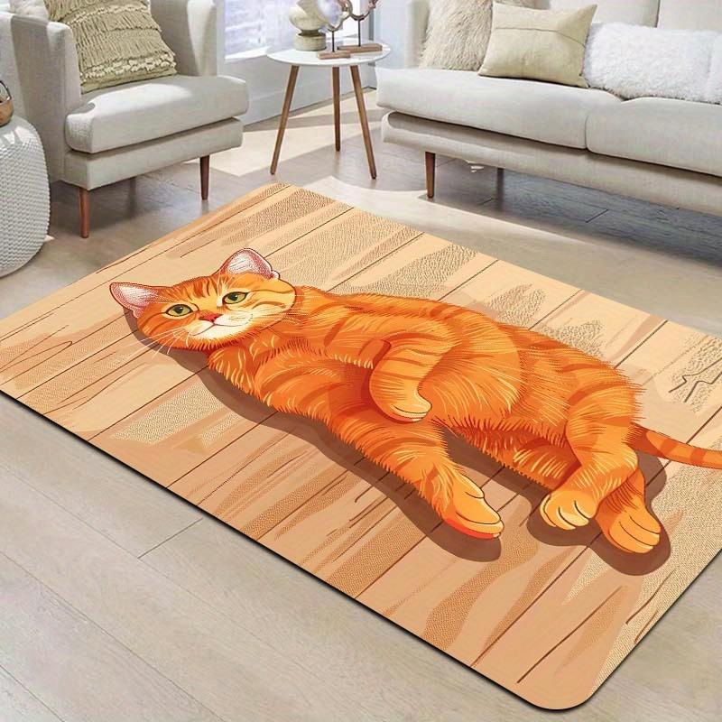 1Pcs Anti Fatigue Kitchen Rugs, Cute Cartoon Cat Print Waterproof Non-Slip Thick Cushioned Kitchen Mat Heavy Duty Comfort Standing Mat for Kitchen