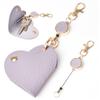 Heart-Shaped Retractable Keychain With Pu Leather Strap & Golden-Tone Alloy Clip